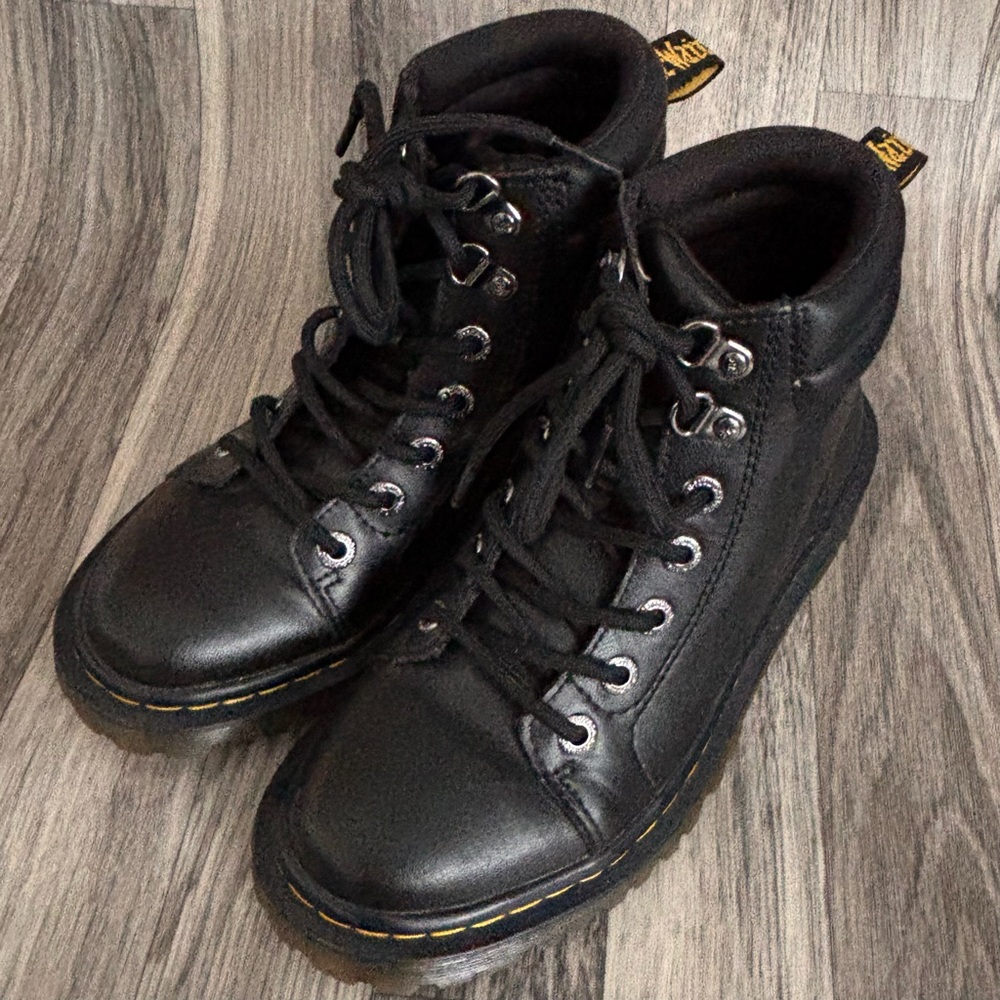 Dr. Martens Black Lace-Up Ankle Faora Combat Boots Size 6